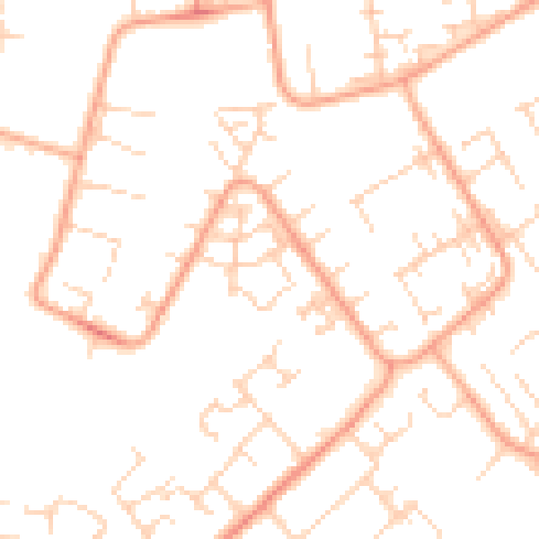 Daytime road noise heatmap for PE29 1DB