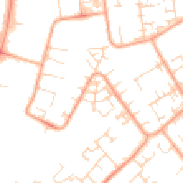 Daytime road noise heatmap for PE29 1DG