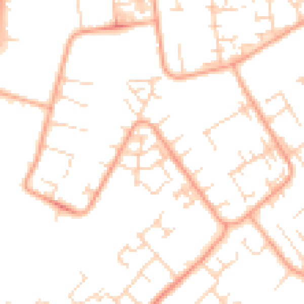 Daytime road noise heatmap for PE29 1DJ