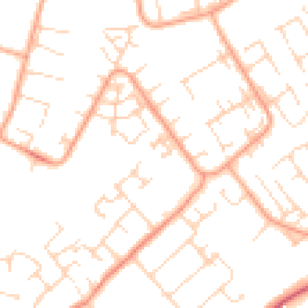 Daytime road noise heatmap for PE29 1GN