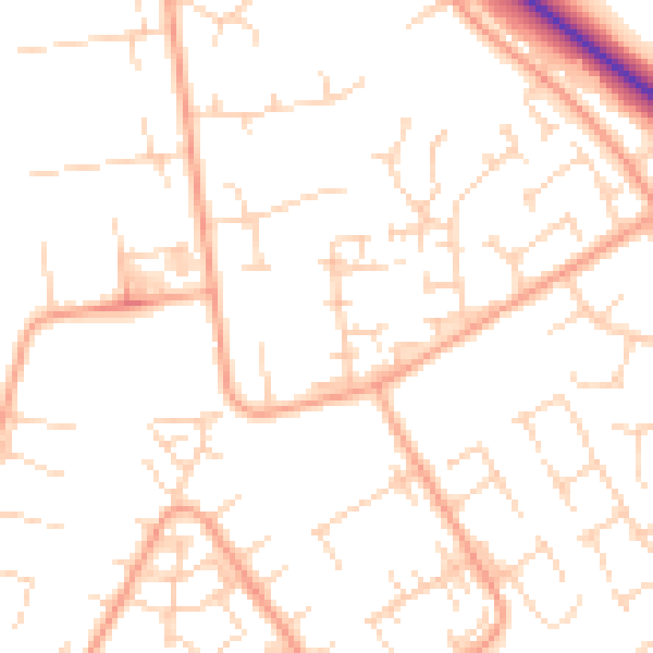 Daytime road noise heatmap for PE29 1HR