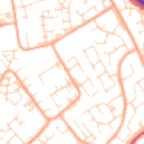 Daytime road noise heatmap for PE29 1PH