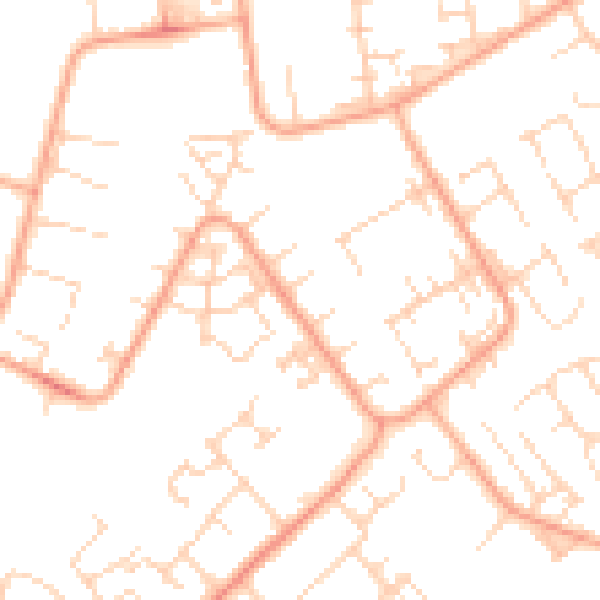 Daytime road noise heatmap for PE29 1PN