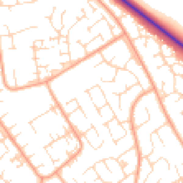 Daytime road noise heatmap for PE29 1SZ