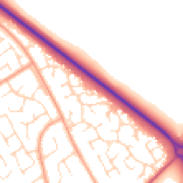 Daytime road noise heatmap for PE29 1XD