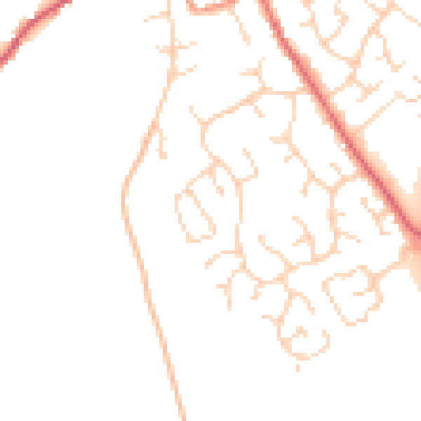 Daytime road noise heatmap for PE29 2AR