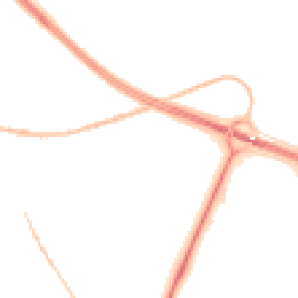 Night-time road noise heatmap for PE29 2BY