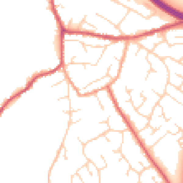Daytime road noise heatmap for PE29 2HU