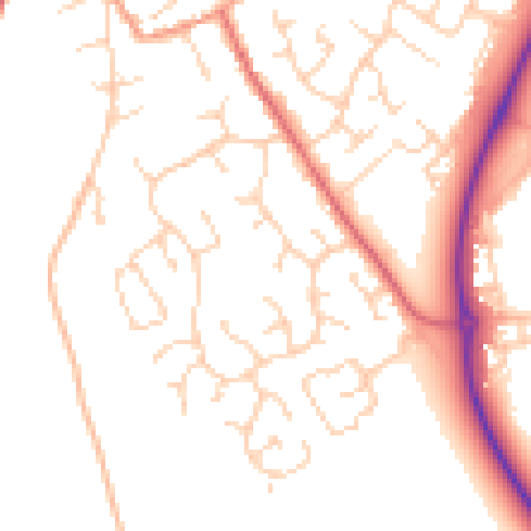Daytime road noise heatmap for PE29 2LS