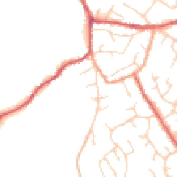 Daytime road noise heatmap for PE29 2LT