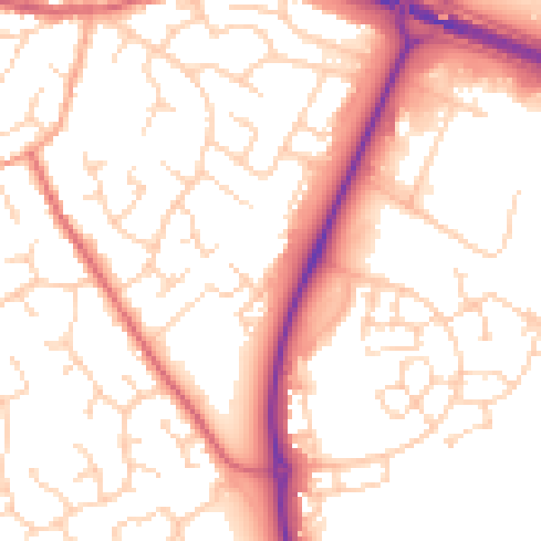 Daytime road noise heatmap for PE29 2RX