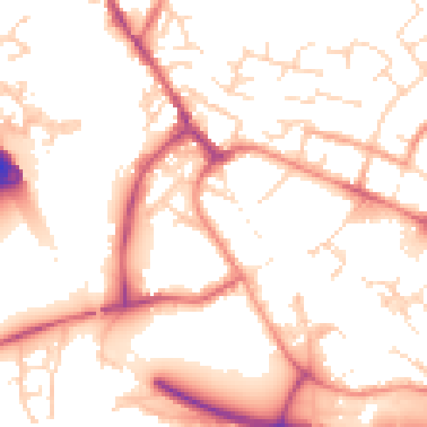 Daytime road noise heatmap for PE29 3BU
