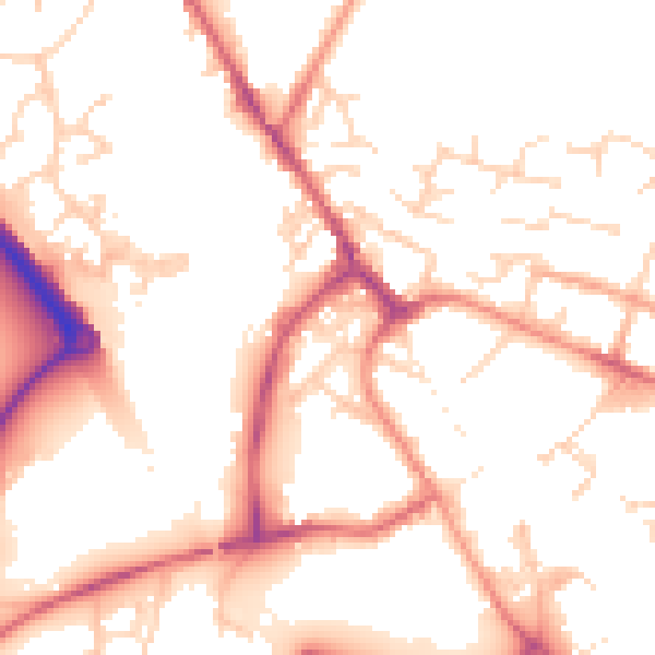 Daytime road noise heatmap for PE29 3DY