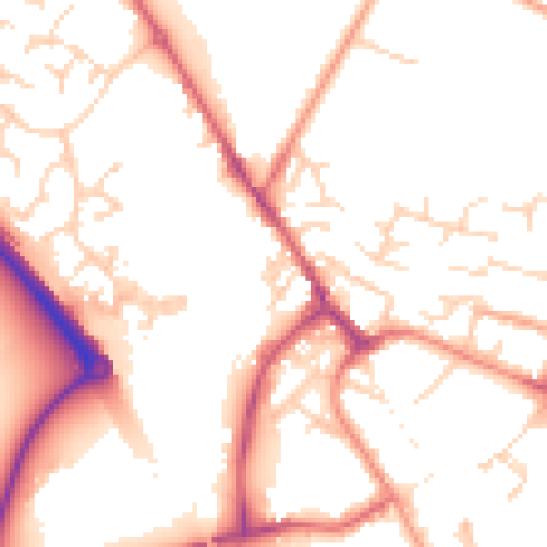 Daytime road noise heatmap for PE29 3HF
