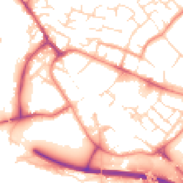 Daytime road noise heatmap for PE29 3LB