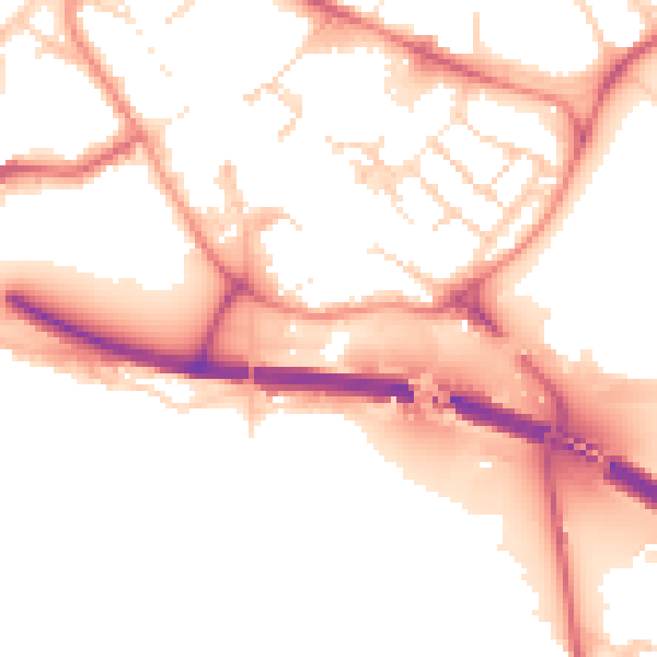 Daytime road noise heatmap for PE29 3PG