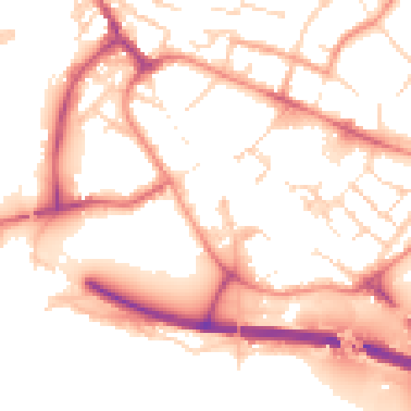 Daytime road noise heatmap for PE29 3PS