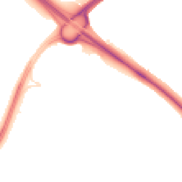 Night-time road noise heatmap for PE29 6FN