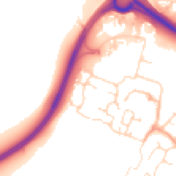 Daytime road noise heatmap for PE29 6JH