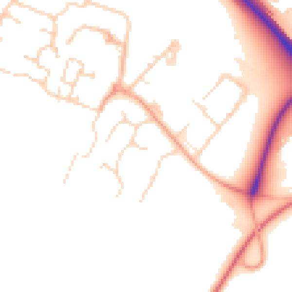 Daytime road noise heatmap for PE29 6XN