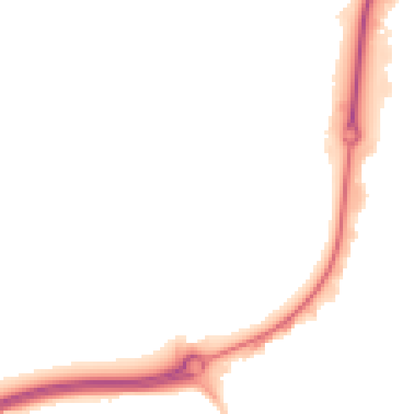 Night-time road noise heatmap for PE29 6XU