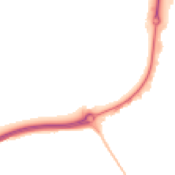 Night-time road noise heatmap for PE29 6XY