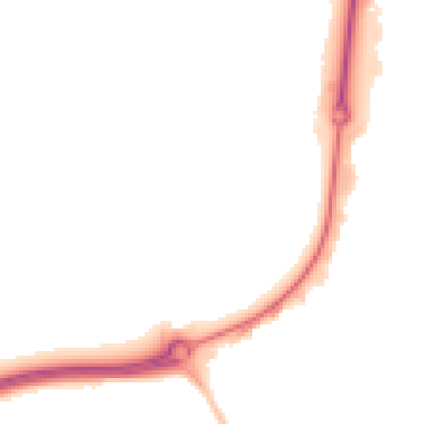 Night-time road noise heatmap for PE29 6YA