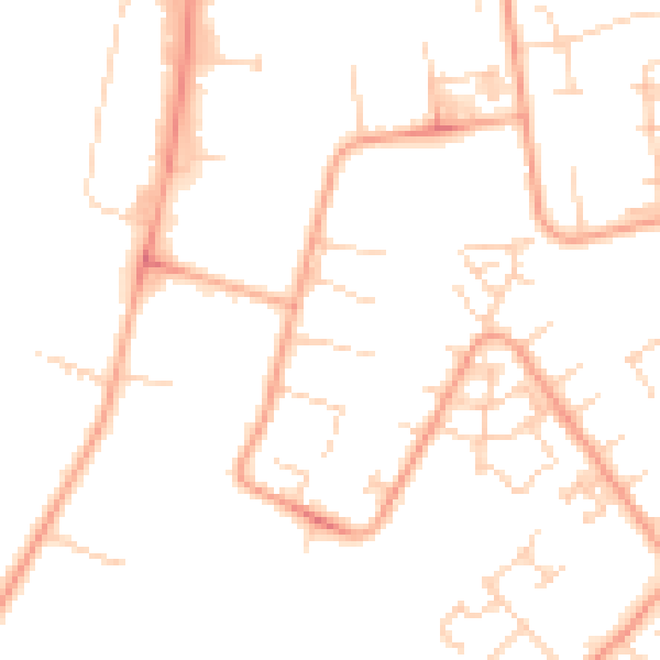 Daytime road noise heatmap for PE29 7AR
