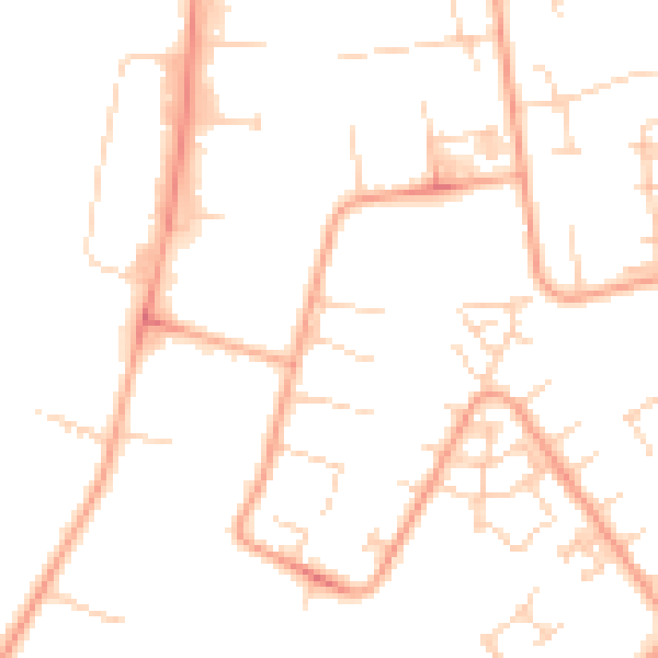 Daytime road noise heatmap for PE29 7AU