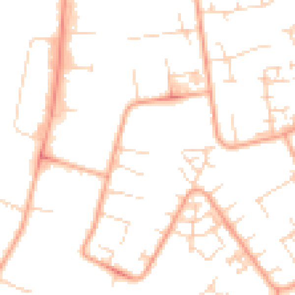 Daytime road noise heatmap for PE29 7BB
