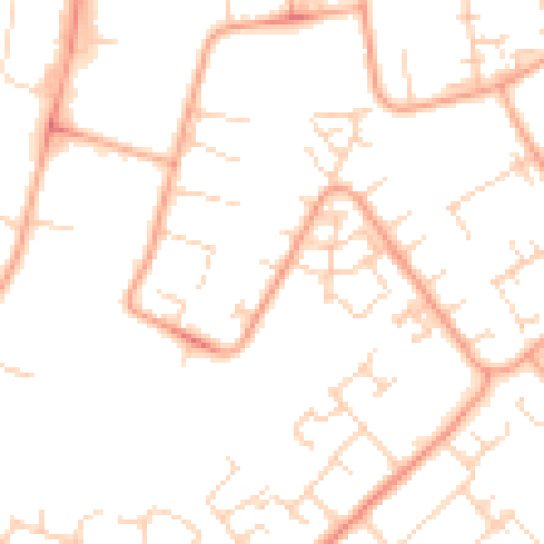 Daytime road noise heatmap for PE29 7BF
