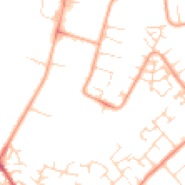 Daytime road noise heatmap for PE29 7BG