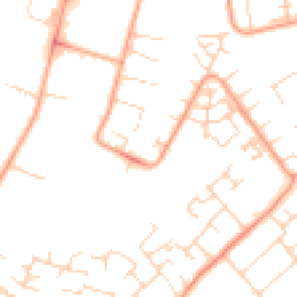 Daytime road noise heatmap for PE29 7BJ