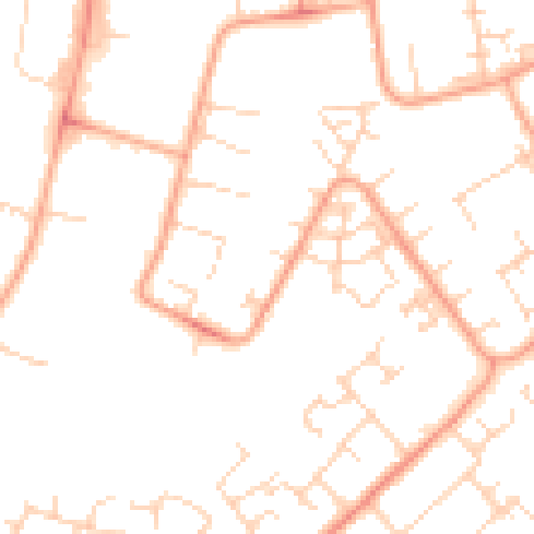 Daytime road noise heatmap for PE29 7BN