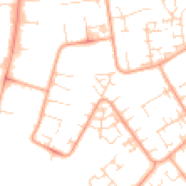 Daytime road noise heatmap for PE29 7BS
