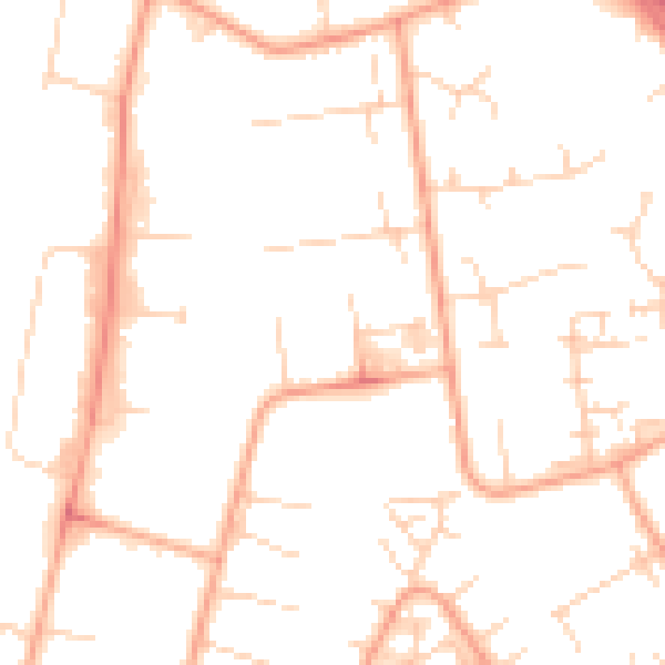 Daytime road noise heatmap for PE29 7JE