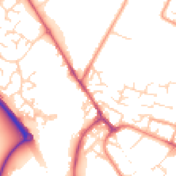 Daytime road noise heatmap for PE29 7SD