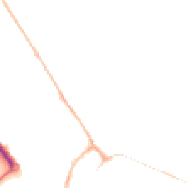Night-time road noise heatmap for PE29 7YP