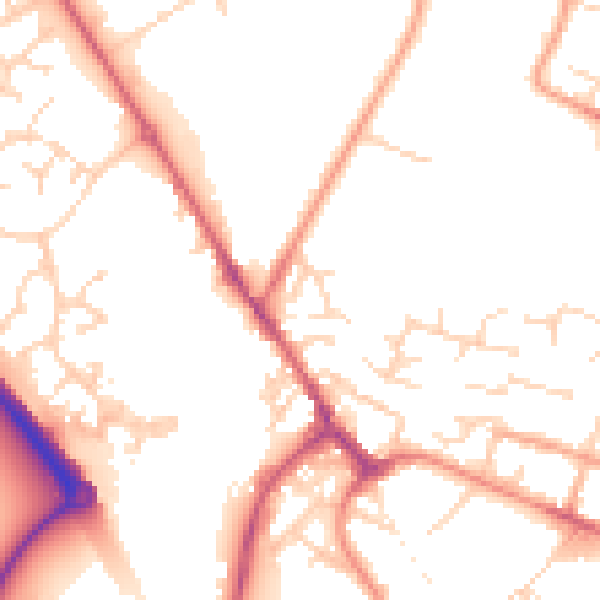 Daytime road noise heatmap for PE29 7YR