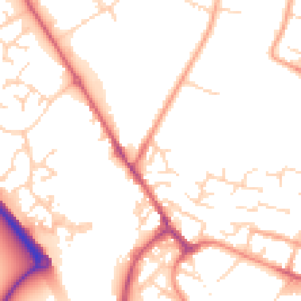 Daytime road noise heatmap for PE29 7YS