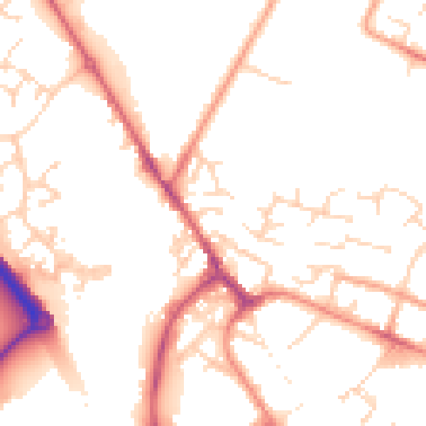 Daytime road noise heatmap for PE29 7YU