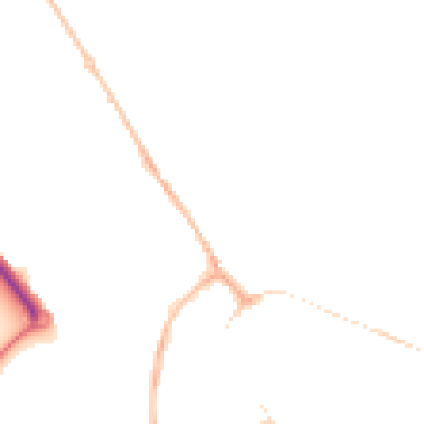 Night-time road noise heatmap for PE29 7YU