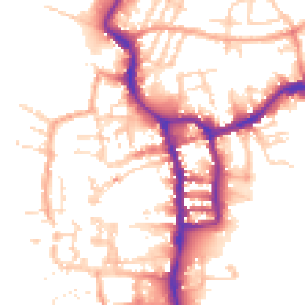 Daytime road noise heatmap for PE30 1AH