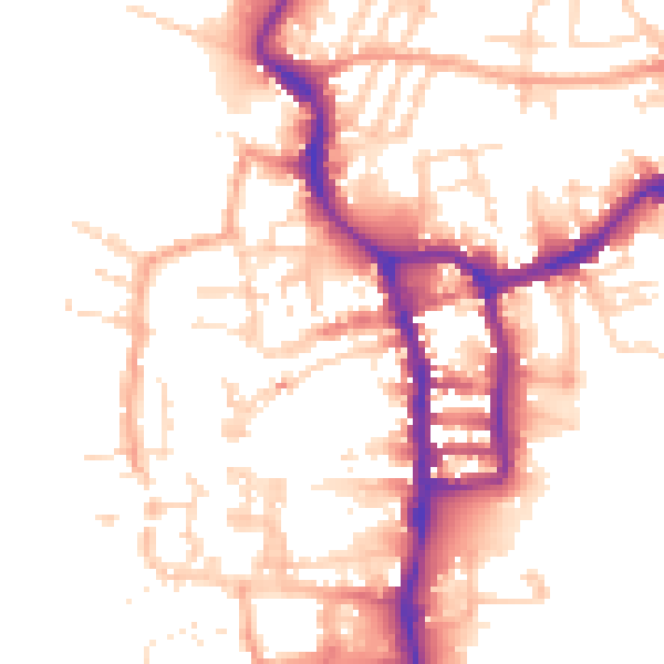 Daytime road noise heatmap for PE30 1AL
