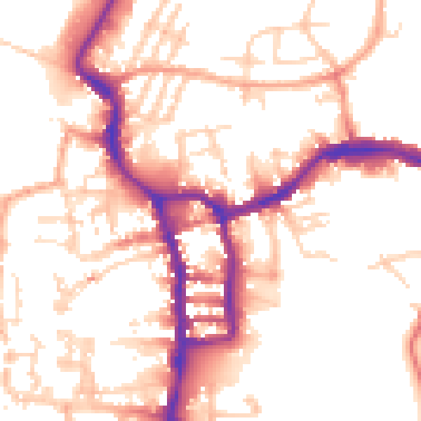 Daytime road noise heatmap for PE30 1AS