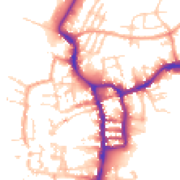 Daytime road noise heatmap for PE30 1AT