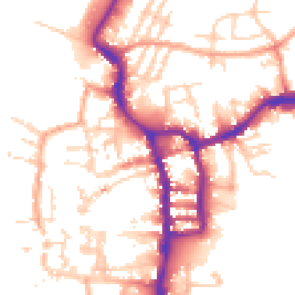 Daytime road noise heatmap for PE30 1AW