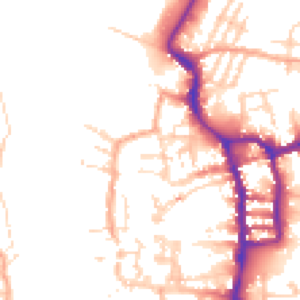 Daytime road noise heatmap for PE30 1AX