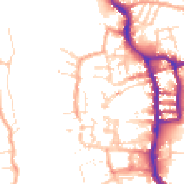 Daytime road noise heatmap for PE30 1BB