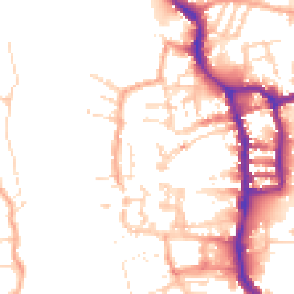 Daytime road noise heatmap for PE30 1BE